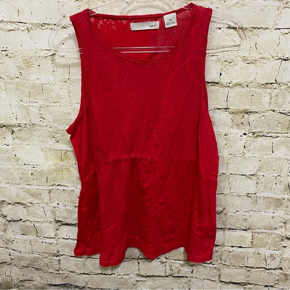 Kersh Red Snakeskin Print Tank Top